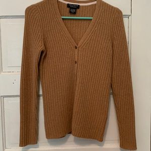 100% Cashmere ribbed cardigan, camel